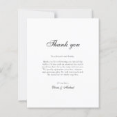 Budget Classy Script Photo Wedding Thank You (Voorkant)