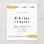 Budget Classy White en Gold Afstuderen Invitation (Voorkant)
