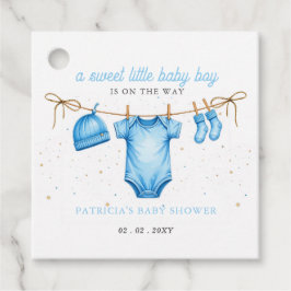 Budget Clothesline Blue Boy Baby Shower invitation Bedankjes Labels