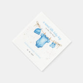 Budget Clothesline Blue Boy Baby Shower invitation Servet (Hoek)