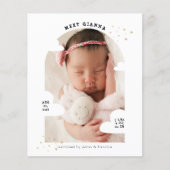 BUDGET Cloud Arch Fotocollage Bedankt Geboorte (Voorkant)