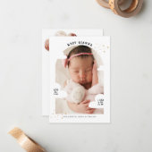 BUDGET Cloud Arch Fotocollage Bedankt Geboorte Notitiekaartje (Voorkant / Achterkant in situ)