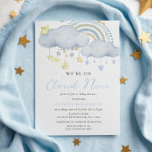 Budget Cloud Nine Baby Boy Baby shower Uitnodiging