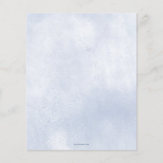 Budget Cloud Nine Baby Boy Baby shower Uitnodiging (Achterkant)