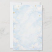 Budget Cloud Nine Baby Boy Baby Shower Uitnodiging (Achterkant)
