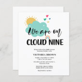 Budget Cloud NIne Baby Shower Invitation (Voorkant / Achterkant)