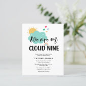 Budget Cloud NIne Baby Shower Invitation (Staand voorkant)