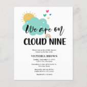 Budget Cloud NIne Baby Shower Invitation (Voorkant)