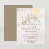 Budget Cloud Nine Boho Baby Shower Uitnodiging (Voorkant / Achterkant)