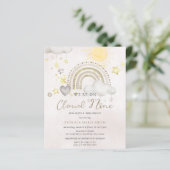 Budget Cloud Nine Boho Baby Shower Uitnodiging (Staand voorkant)