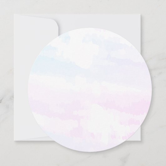 Budget Cloud Nine Modern Blauw Roze Vrijgezellenfe Kaart (Achterkant)