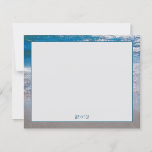 Budget Coastal Beach Blue Ocean Wave Dank u (Voorkant)