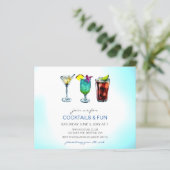 Budget Cocktail party Uitnodigingen (Staand voorkant)