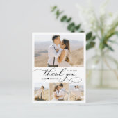 Budget Collage Bruiloft Dank u Script Hart Briefkaart (Staand voorkant)