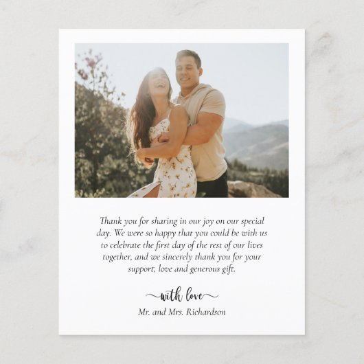 Budget Collage Calligrafie Bruiloft Dank u Flyer (Achterkant)