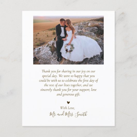 Budget Collage Elegant Script Wedding Dank u Flyer (Achterkant)