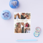 Budget Collage Elegant Script Wedding Dank u Flyer (Enkel)