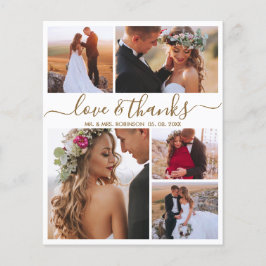 Budget Collage Elegant Script Wedding Dank u Flyer