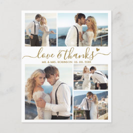 Budget Collage Elegant Script Wedding Dank u Flyer