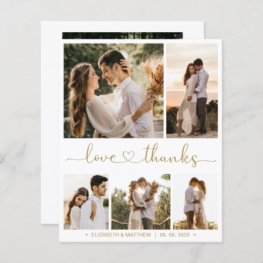 Budget Collage Heart Script Weddenschap Hartelijk  (Voorkant / Achterkant)