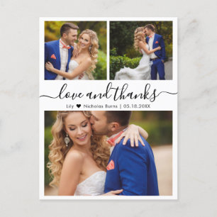 Budget Collage Love en Bedankt Weddenschap Dank u Briefkaart