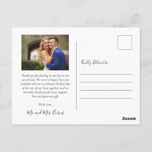 Budget Collage Love en Bedankt Weddenschap Dank u Briefkaart (Achterkant)