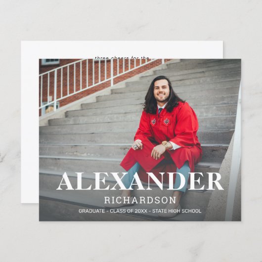 Budget Collegiate Mod Name Photo Afstuderen Announ (Voorkant / Achterkant)