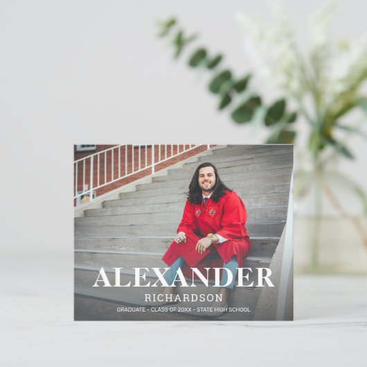 Budget Collegiate Mod Name Photo Afstuderen Announ (Staand voorkant)