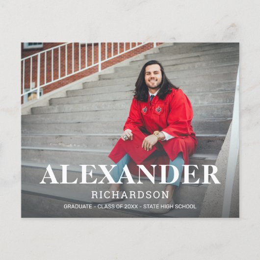 Budget Collegiate Mod Name Photo Afstuderen Announ Flyer (Voorkant)