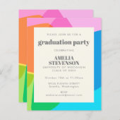 Budget Colorful Abstract Graduation Party nodigt u (Voorkant / Achterkant)