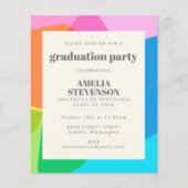 Budget Colorful Abstract Graduation Party nodigt u (Voorkant)