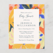 Budget Colorful Artsy Abstract Baby shower nodigt  (Voorkant)