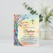Budget Colorful Baptism Christening Uitnodiging (Staand voorkant)