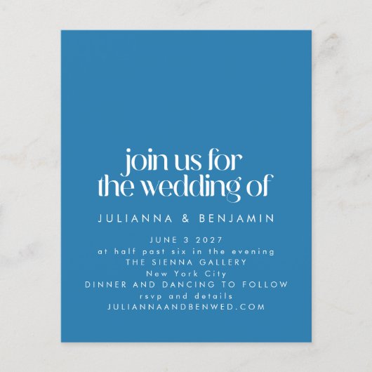Budget Colorful Blue Geometric Fun Wedding Invite (Voorkant)