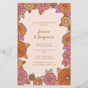 Budget Colorful Boho verbrand Oranje Floral Weddin