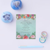 Budget Colorful floral Bridal Shower Invitation Flyer (Enkel)