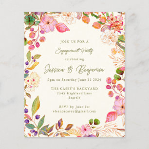 Budget Colorful Floral Engagement Party