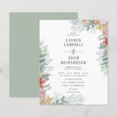 Budget Colorful Floral Foliage Weddenschap (Voorkant / Achterkant)