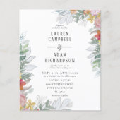Budget Colorful Floral Foliage Weddenschap (Voorkant)