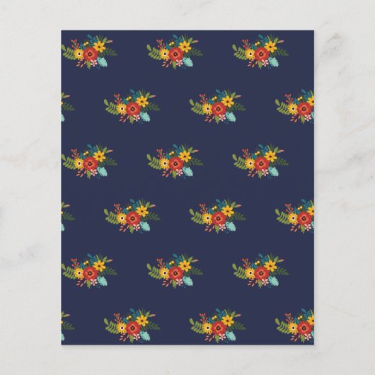 Budget Colorful Floral Rustic Wedding Invitation (Achterkant)