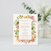Budget Colorful Floral Wedding QR Code Invite (Staand voorkant)
