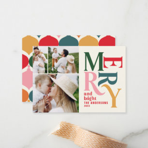 budget Colorful  kerst foto Notitiekaartje