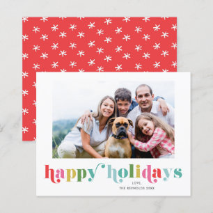 Budget Colorful Type Foto Happy Holiday Kaart