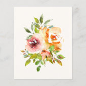 Budget Colorful Waterverf Floral Wedding Invite (Achterkant)