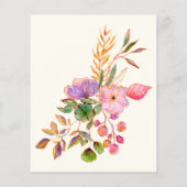 Budget Colorful Waterverf Floral Wedding Invite (Achterkant)