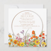Budget Colorful Wild Flowers Country Boho Wedding Kaart (Voorkant)