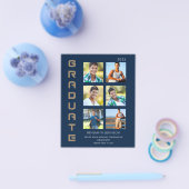 Budget Colors Gold & Navy Afstuderen Multi Photo Flyer (Enkel)