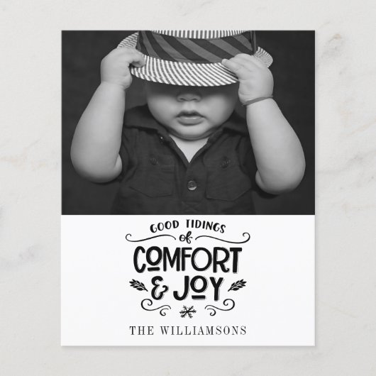 Budget Comfort en Joy Modern Rustic Holiday Kaart (Voorkant)