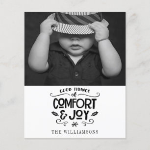 Budget Comfort en Joy Modern Rustic Holiday Kaart