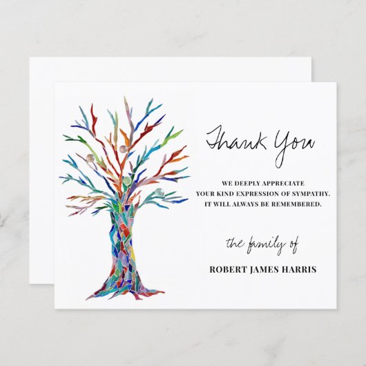 Budget Condoleance Funeral Herdenking Boom Bedankt (Voorkant / Achterkant)